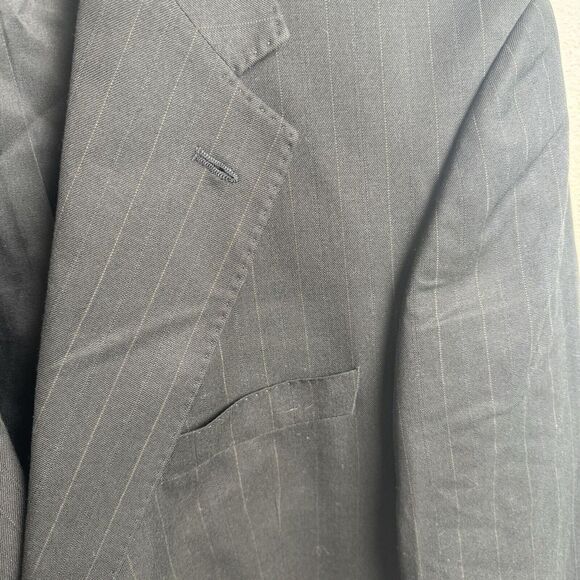 Yves Saint Laurent 100% Wool Pinstripe Sport Coat Blazer Jacket Size 44R Black - Picture 4 of 16